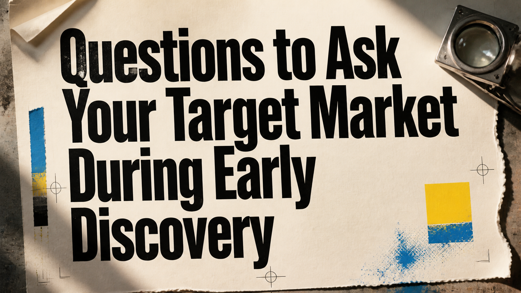 Questions to Ask Your Target Market During Early Discovery