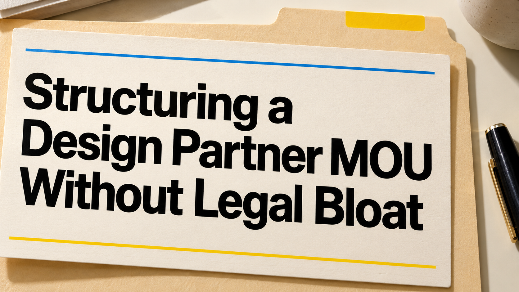 Structuring a Design Partner MOU Without Legal Bloat