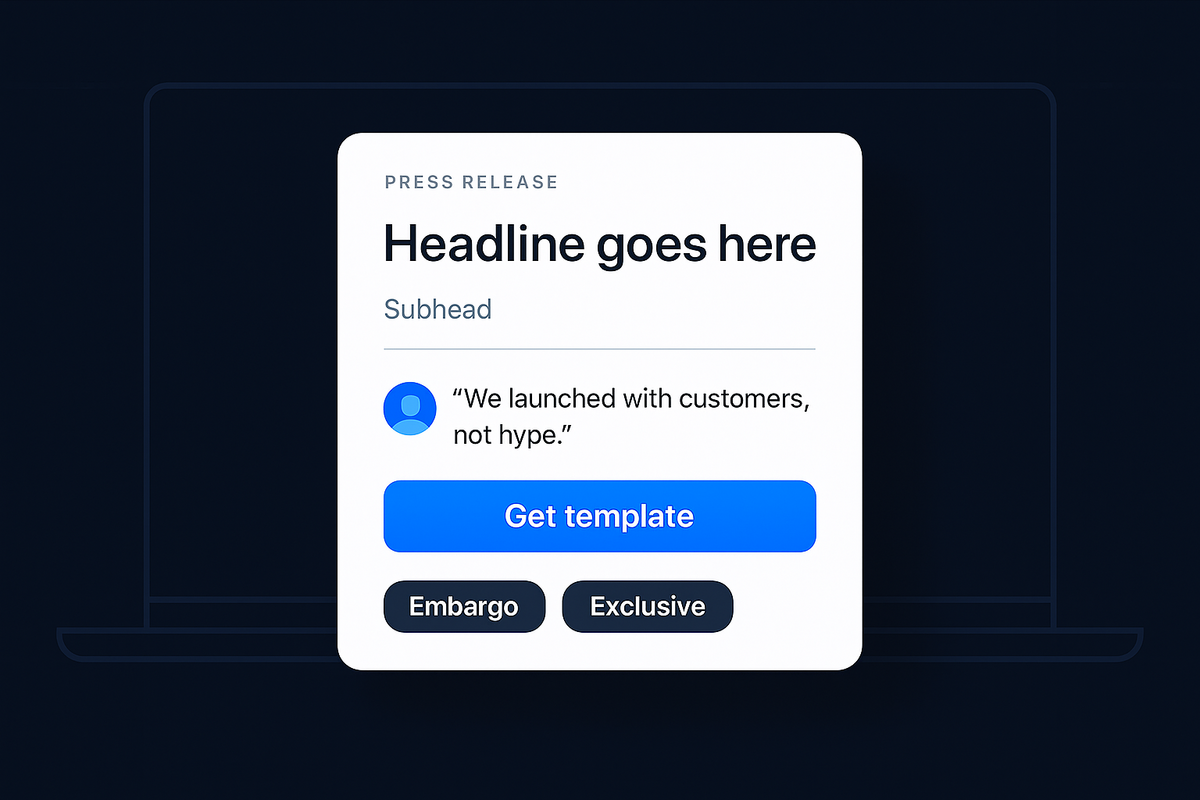 Press release guide for startups: founder-led template