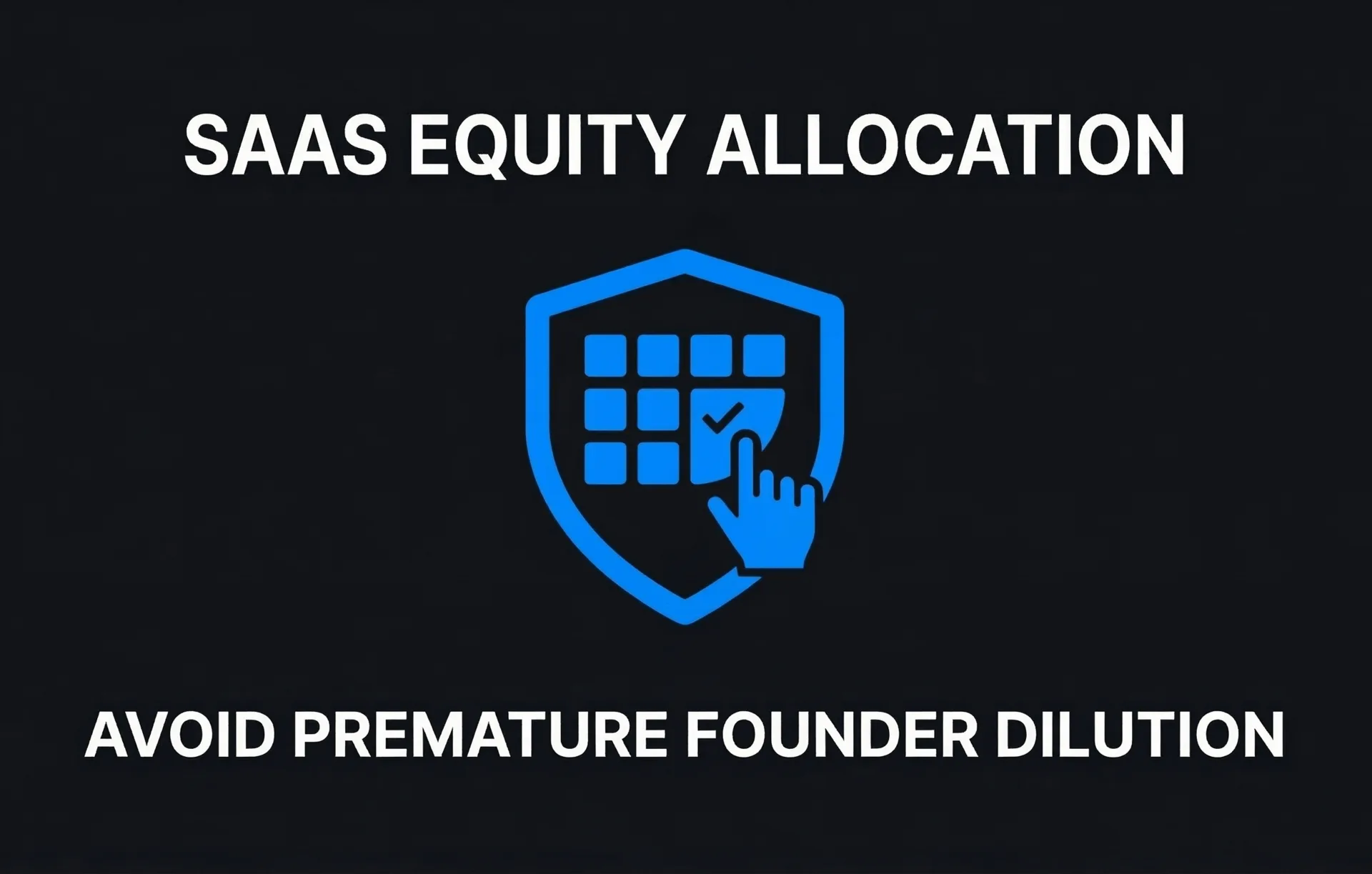 SaaS Equity Allocation Avoid Premature Founder Dilution