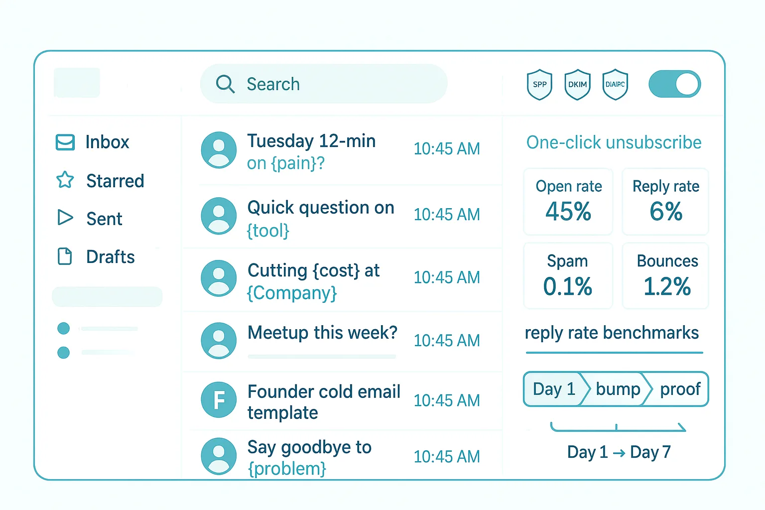 reply rate benchmarks and math for cold email for B2B startups