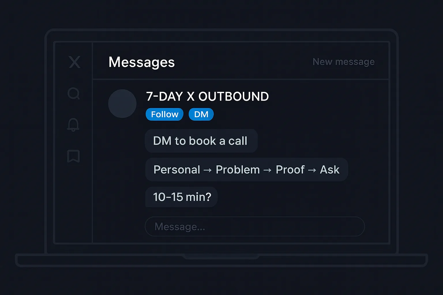 Hero — twitter outbound for founders plan, pseudo‑UI dashboard