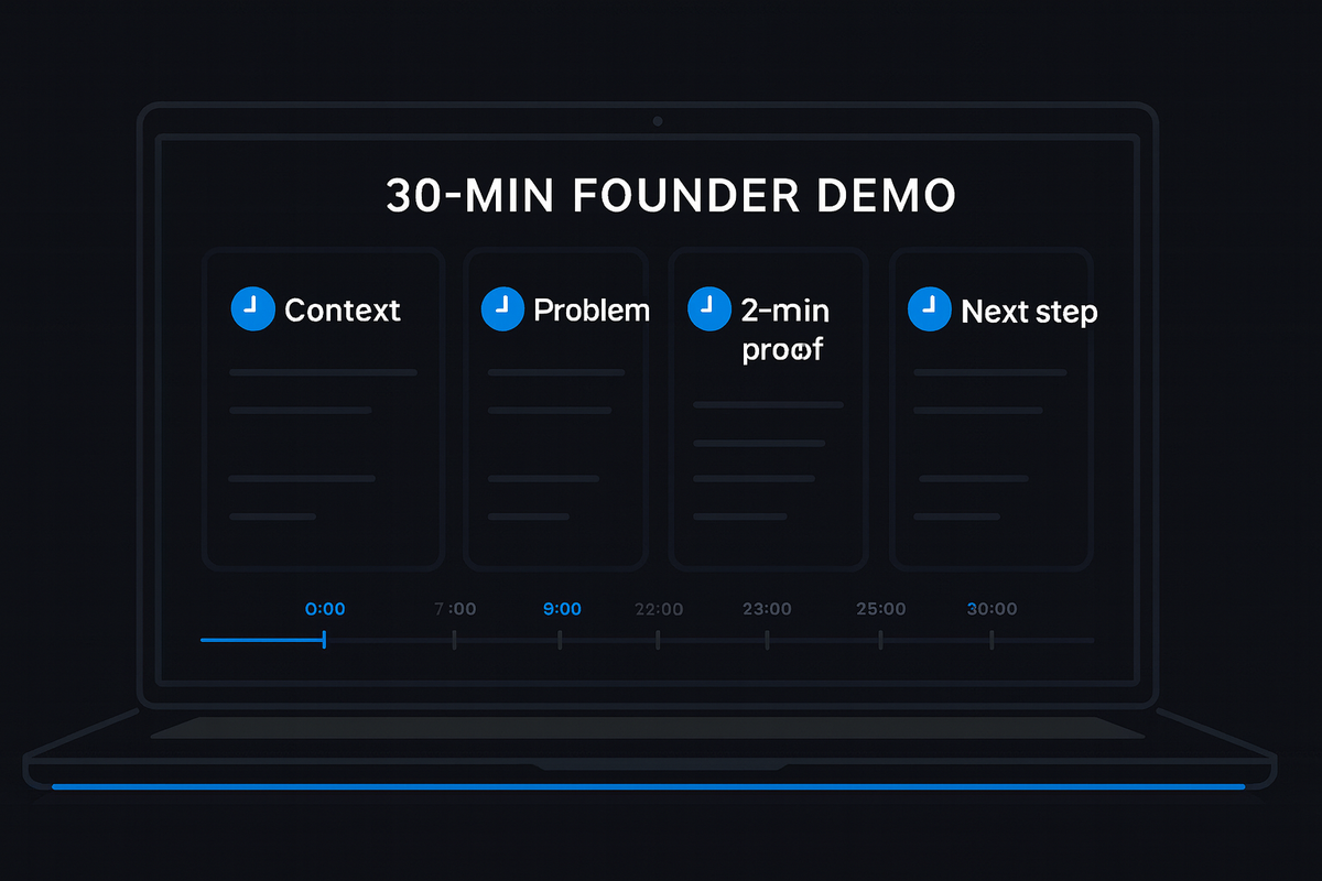 Founder demo script: 30‑minute agenda that converts [Guides]