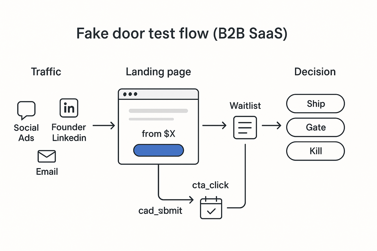 Fake door test for B2B SaaS: validate before you build